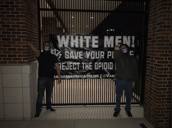 White nationalists give the Nazi salute on SMU's campus.