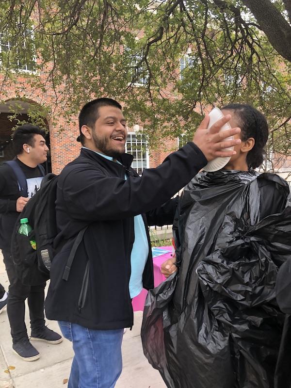 A SMU student pied Sigma Lambda Gamma Vice President Naomi Samuel. Photo credit: Haley Mnick