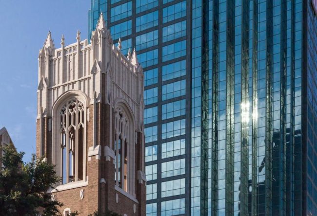 The First United Methodist Church in the downtown Dallas Arts District Photo credit: First United Methodist Church Dallas