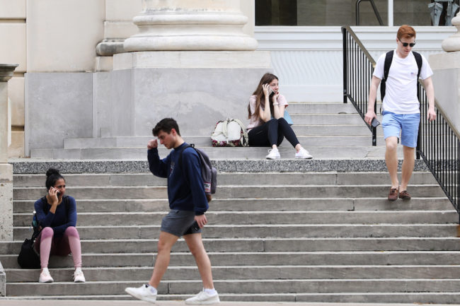 Around campus, the afternoon that SMU announced a 2-week campus closure following Spring Break because of COVID-19. Photo credit: Asher Thye